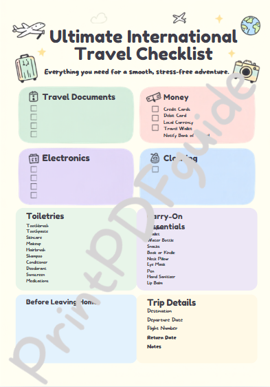 ✈️ Ultimate International Travel Checklist